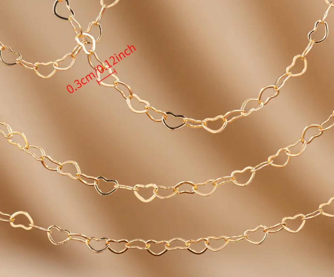 Micro Heart Linked Chain