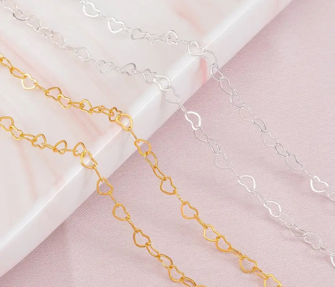 Micro Heart Linked Chain