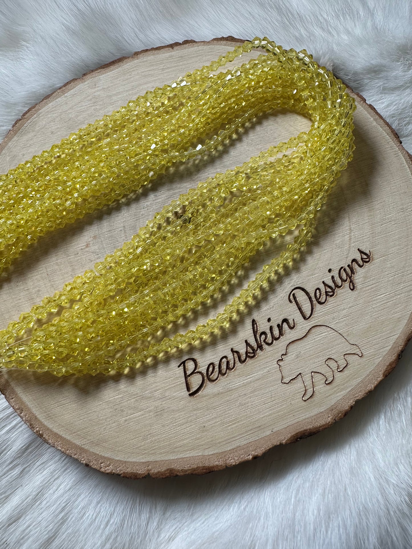 4mm Faceted Glass Crystal Bicones (1 strand/7g)
