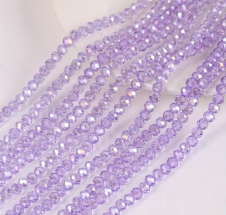 4mm Faceted Glass Crystal Rondelles (1 strand/8.5g)