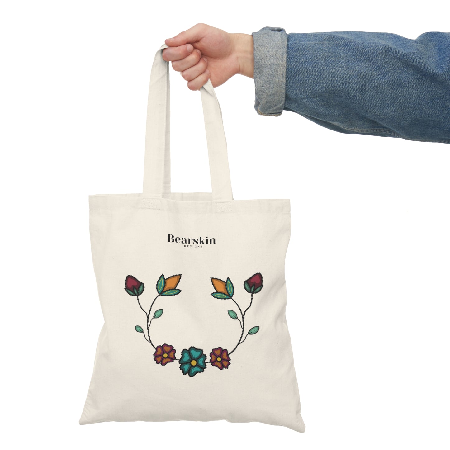 Strawberry Florals  - Natural Tote Bag