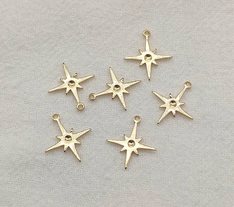 Celestial Star Charms 14x12mm