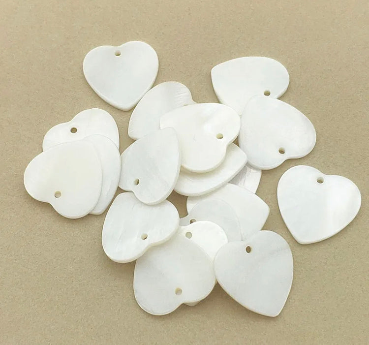 Mother Of Pearl Heart Cabs / Charms