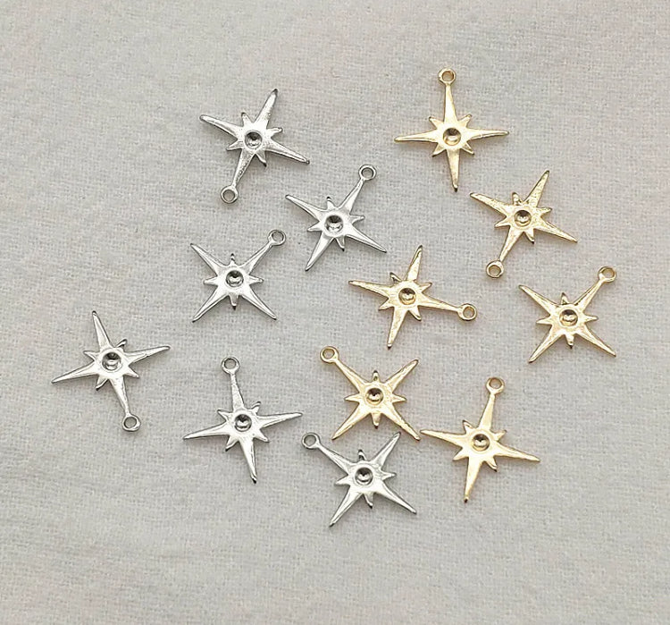 Celestial Star Charms 14x12mm