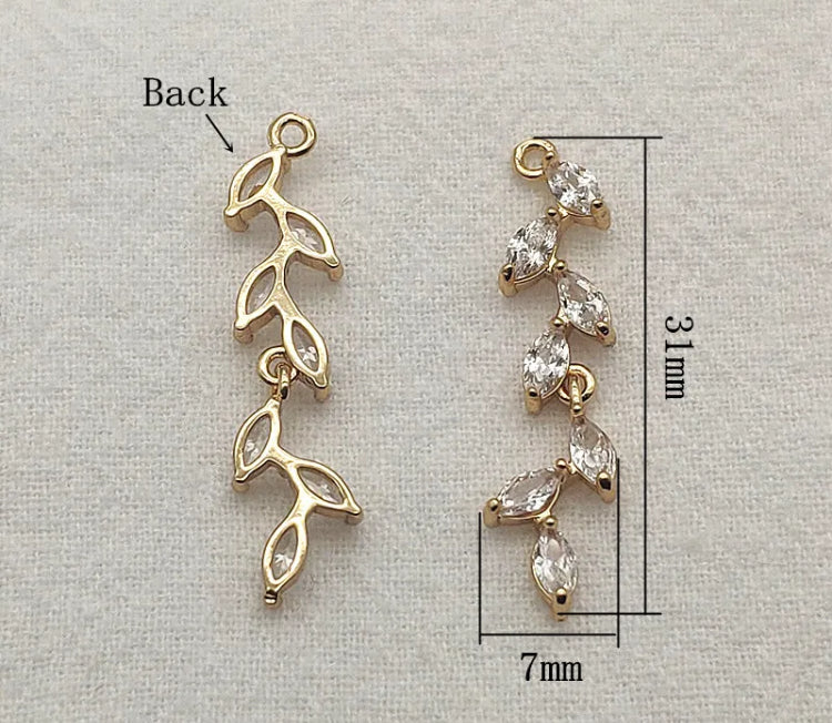 Cubic Zirconia Vine Charms/Tassels