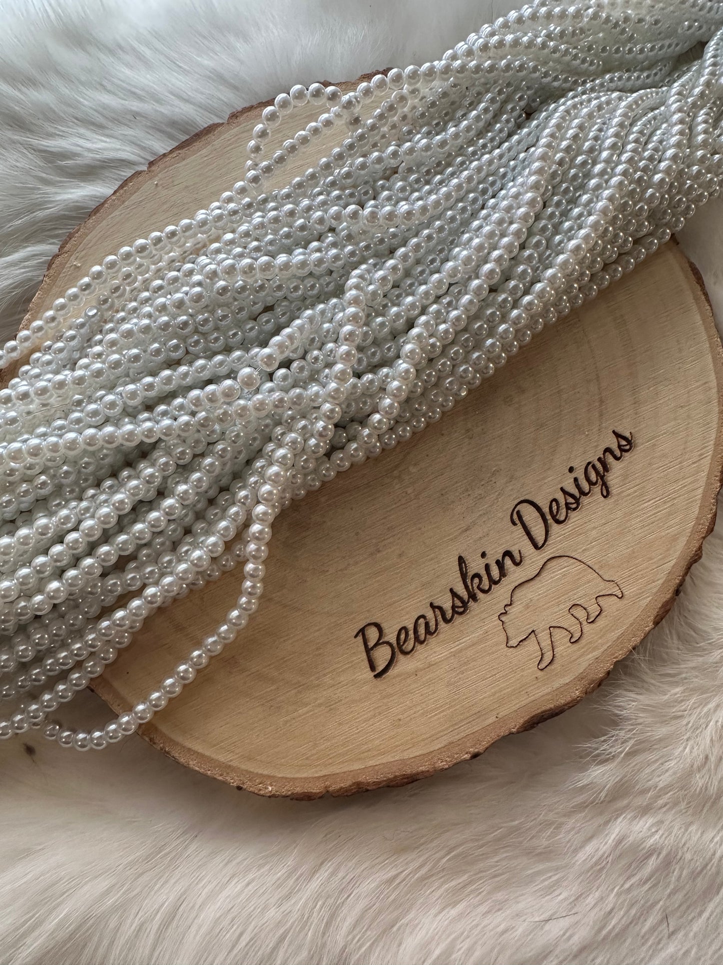 4mm Round Glass Pearl Beads (1 strand/19g)
