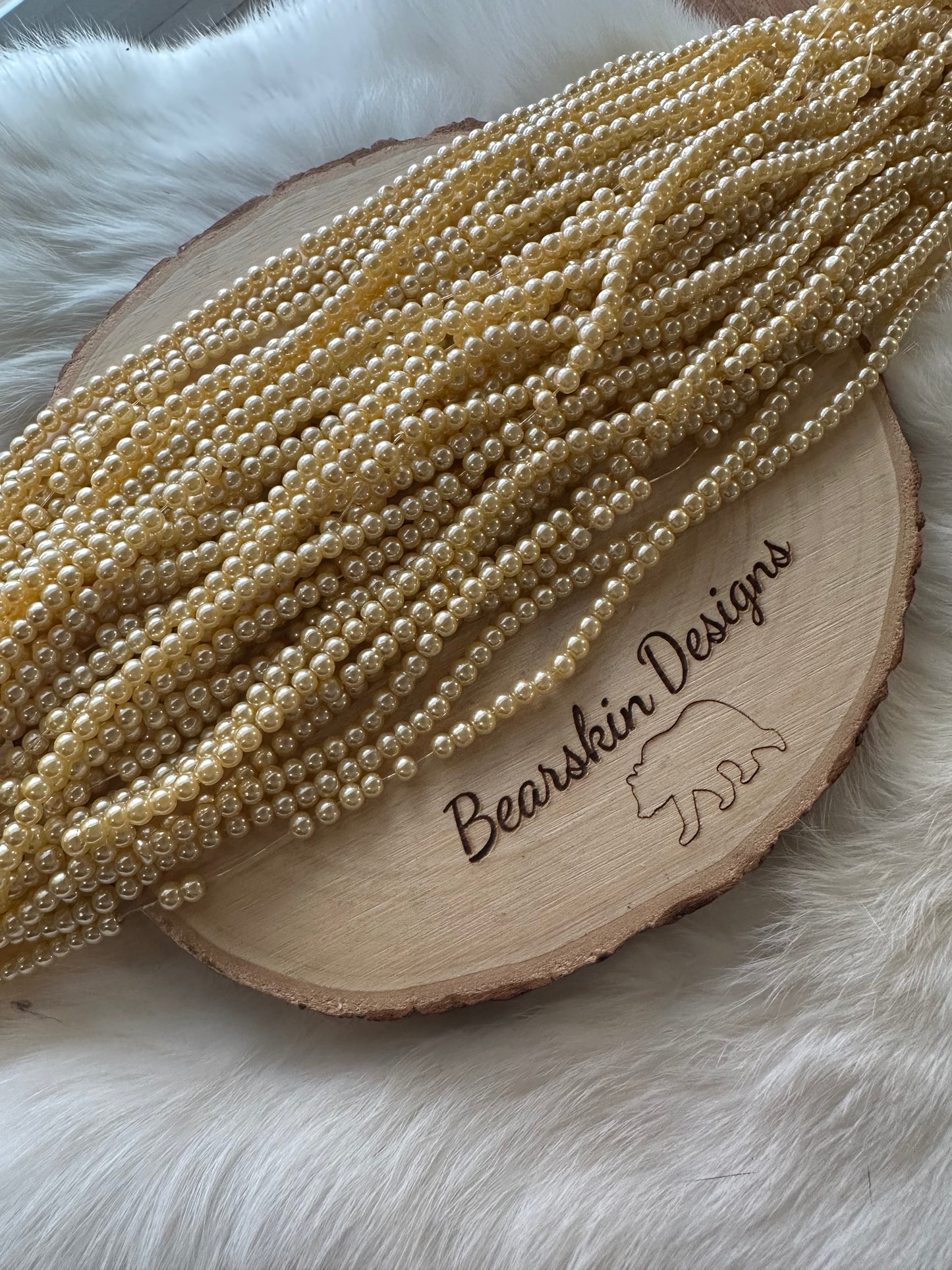 4mm Round Glass Pearl Beads (1 strand/19g)
